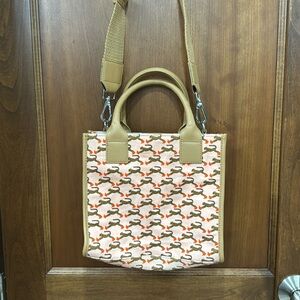 Bouffant & Broken Hearts peach/pink cheetah print canvas tote